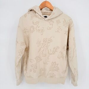 Roots One Canada Adult Floral Organic Cotton Blend Hoodie Beige Shadow Cozy